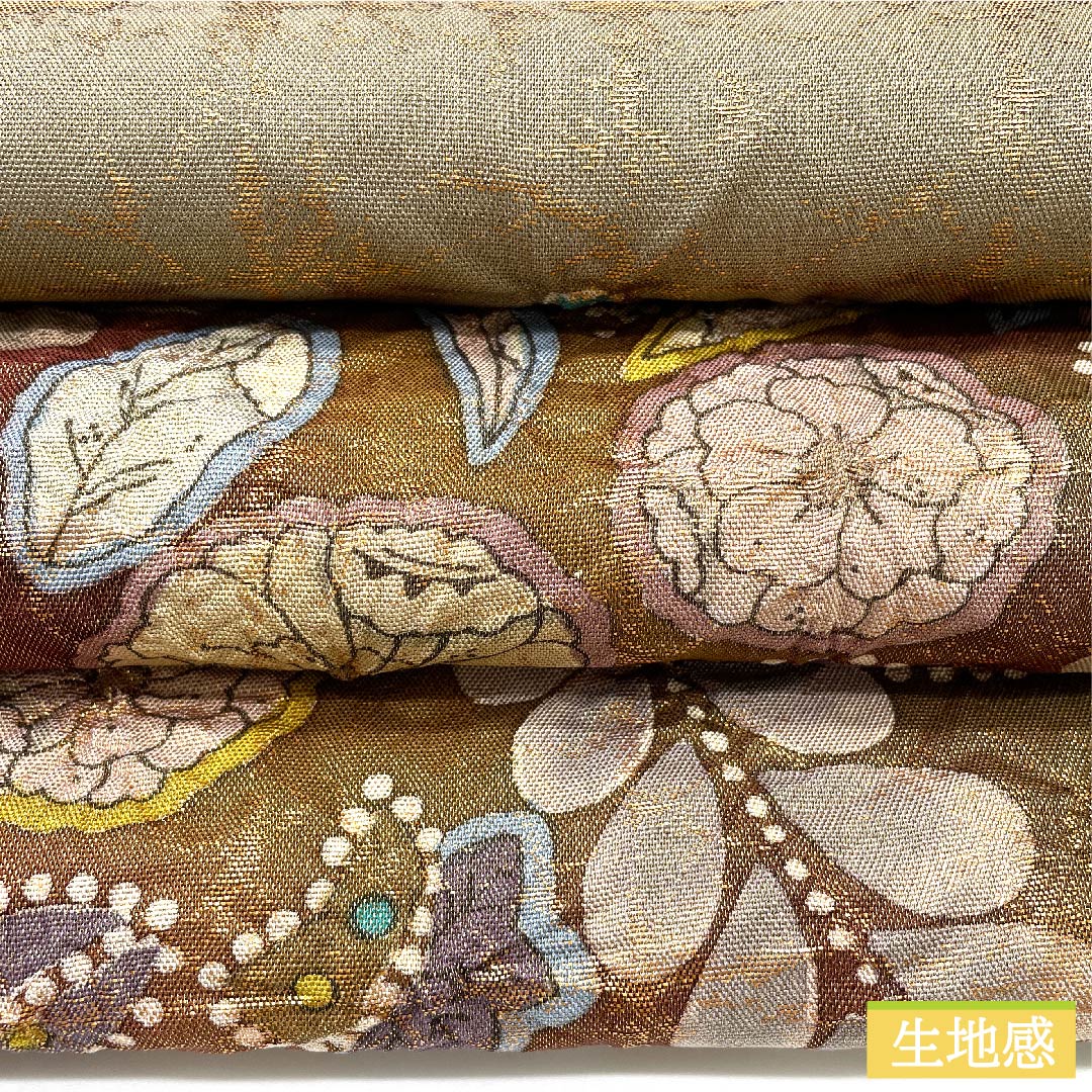 Golden Tsujigahana Obi, Length 422cm, Pure Silk, S Rank, Six-way, Semi-formal, Gold, 1123010142321