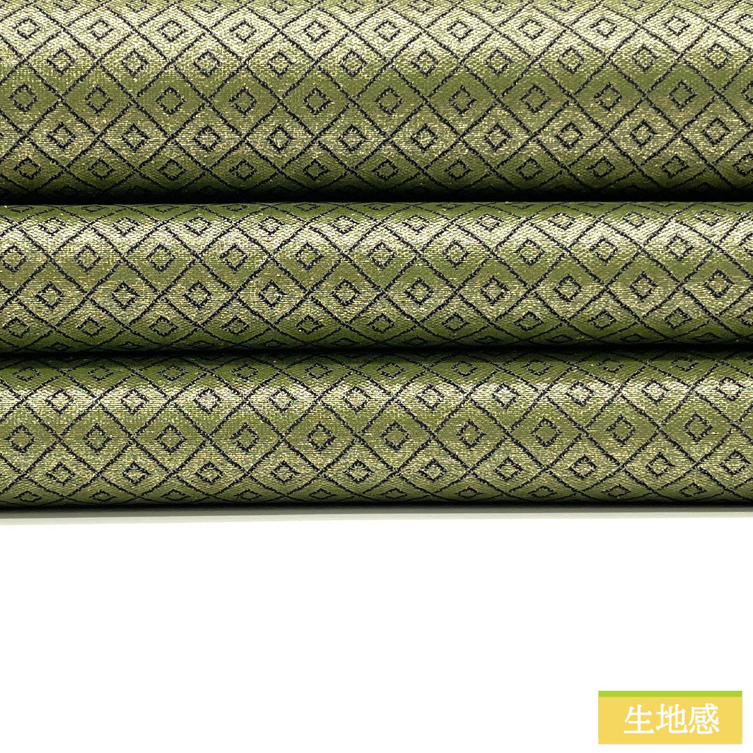 袋帯 正絹 Aランク 麹塵色（きくじんいろ） 西陣織 帯丈444cm 六通 セミフォーマル 緑系 1123016403319