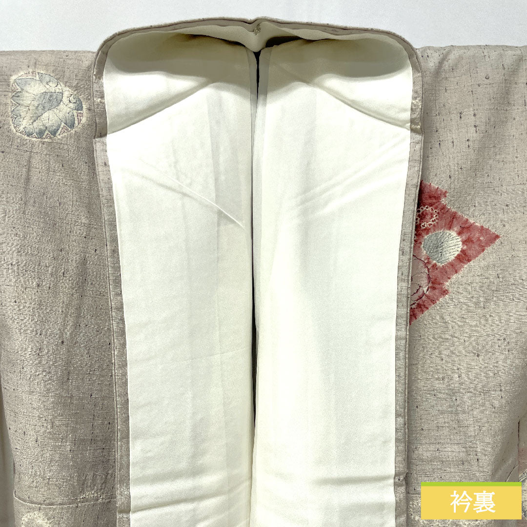 訪問着 正絹 袷 身丈157.5cm 裄丈63cm 小町鼠色（こまちねずいろ） 紬地 辻ヶ花 Sランク グレー系 1112005212322