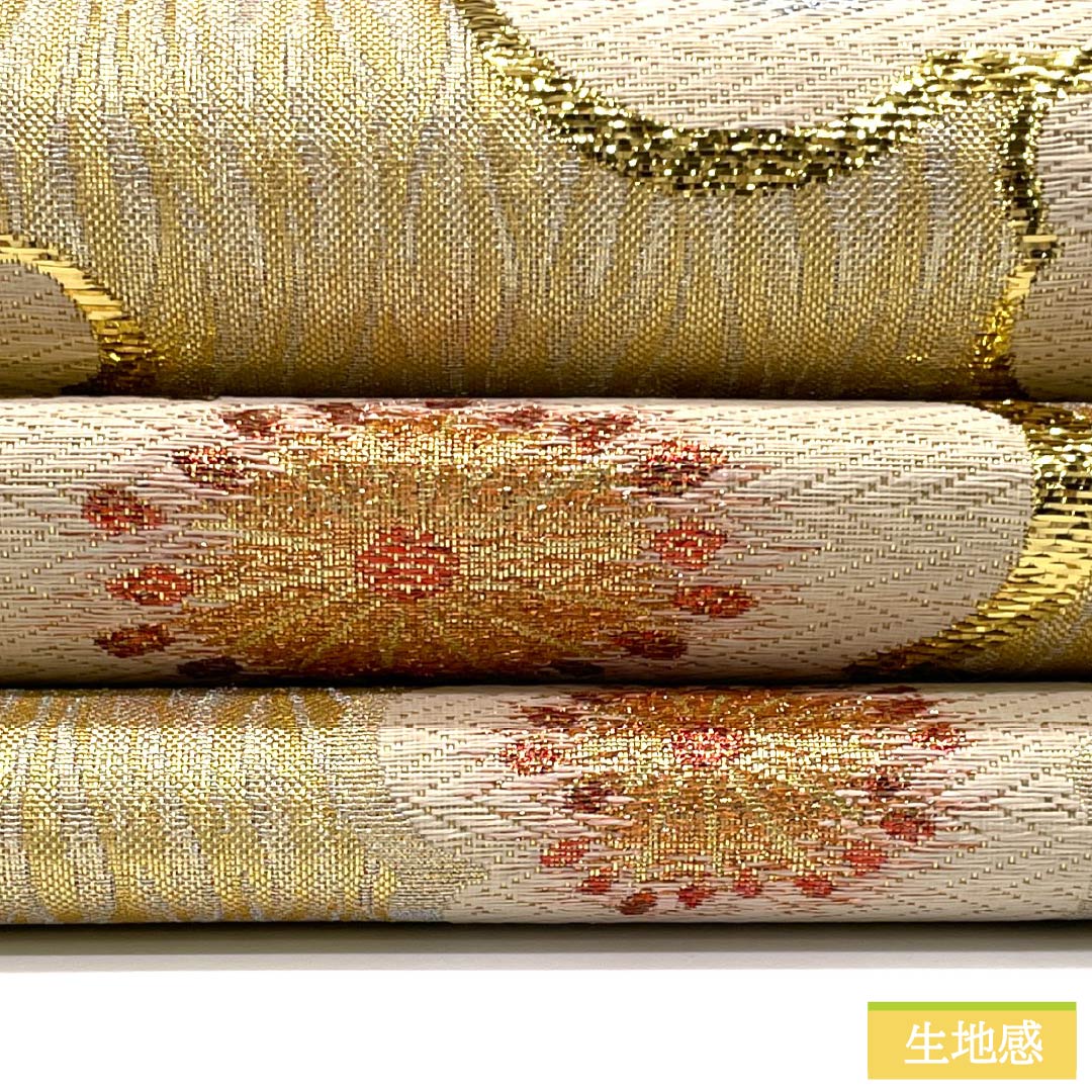 袋帯 正絹 Sランク 振袖用 梅 帯丈430cm 六通 フォーマル 金系 1123015652321