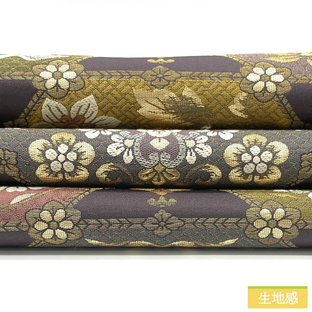 袋帯 正絹 中滅紫色（なかのけしむらさきいろ） 留袖用 正倉院文様 唐花 鳳凰 帯丈442cm Sランク 六通 フォーマル 紫系 1123014292320