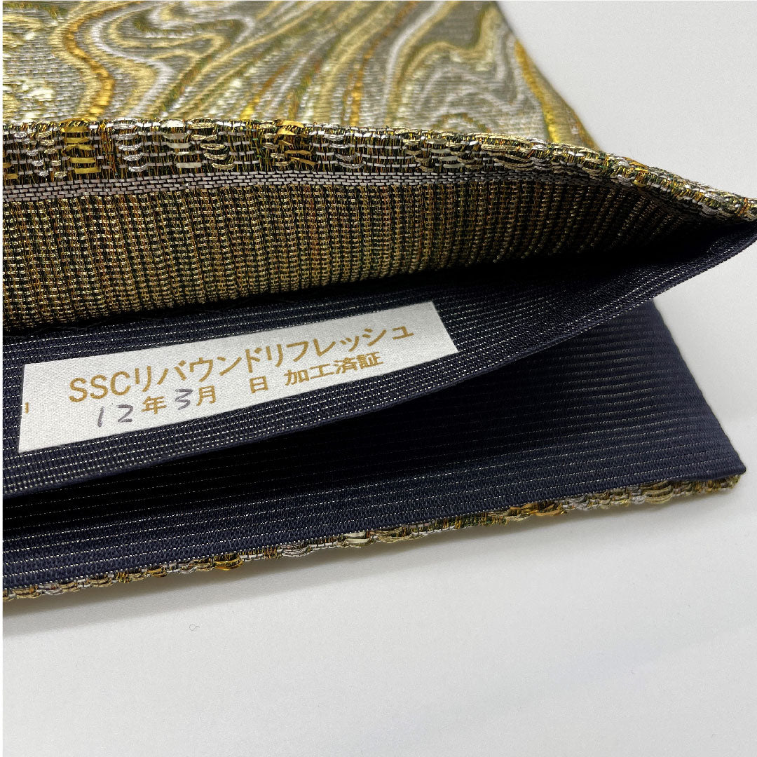 袋帯 グラデーション 流水 帯丈426cm 正絹 Aランク 六通 セミフォーマル 緑系 1123004983319