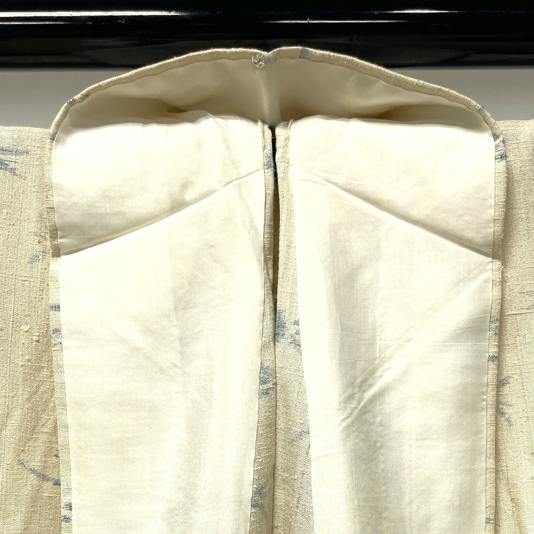 紬 身丈150.5cm 裄丈65cm 幾何学模様 正絹 Bランク 単衣 クリーム系 1116002424115