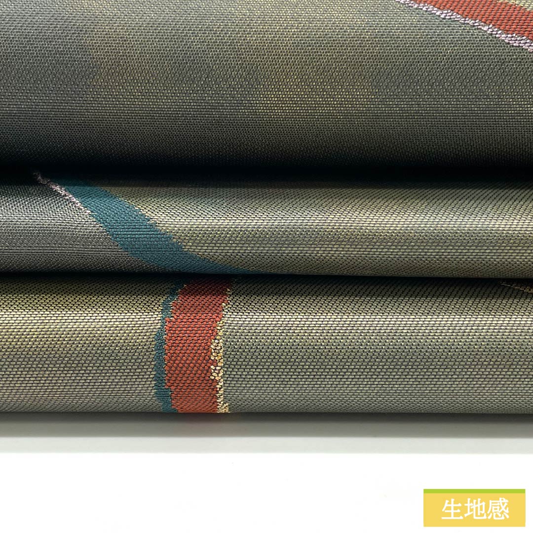 袋帯 正絹 千種鼠色（ちぐさねずいろ） 抽象模様 帯丈450cm Sランク 六通 カジュアル 緑系 1123012802419