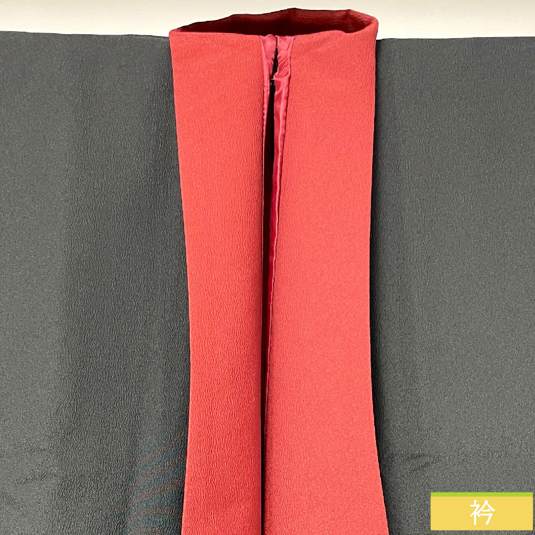 道行コート ポリエステル 身丈80cm 裄丈67cm 辻ヶ花 洗える着物 Sランク 袷 黒系 1117001122910