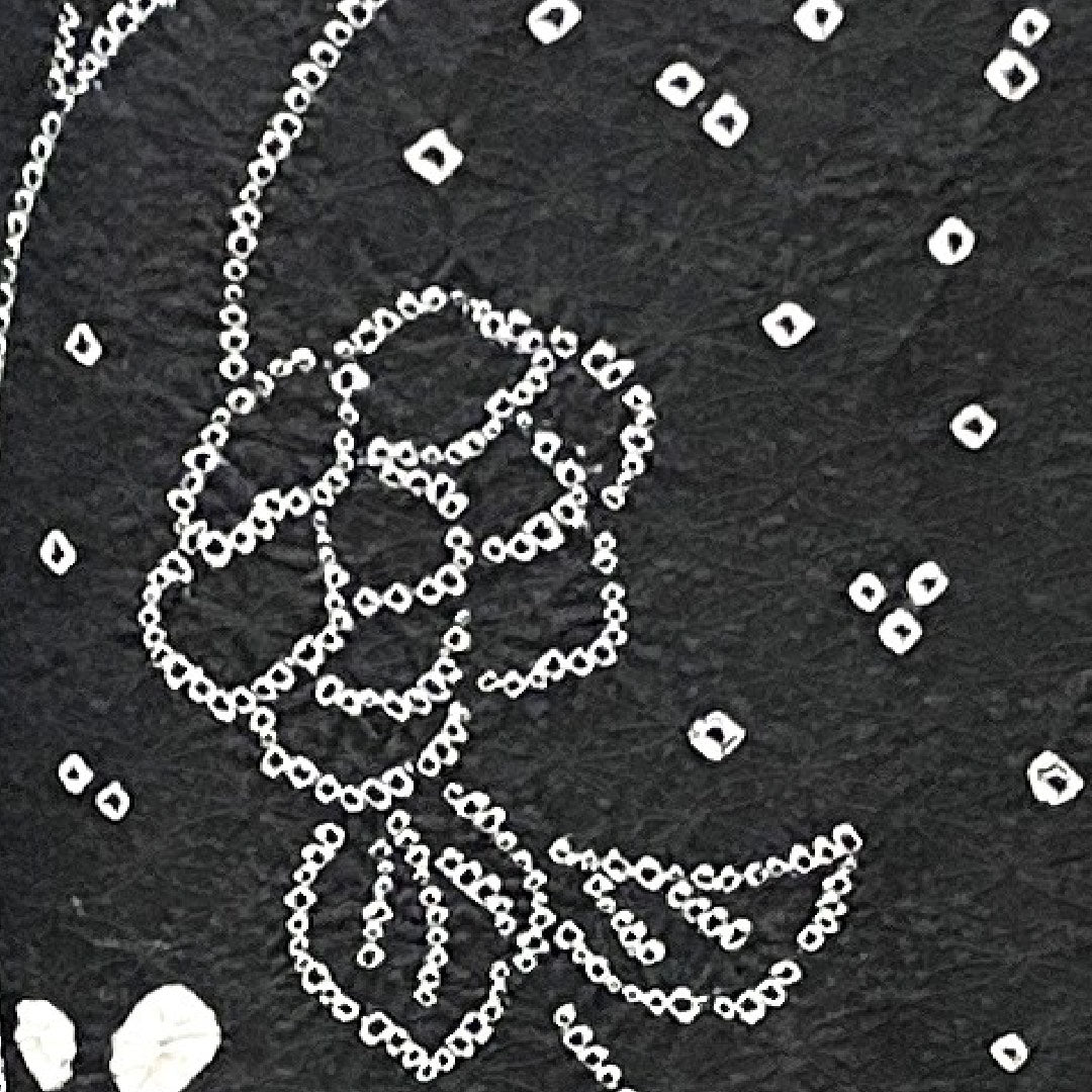 小紋 身丈153cm 裄丈63.5cm 袷  絞り 幾何学模様  正絹 Sランク 黒系 1115002732210