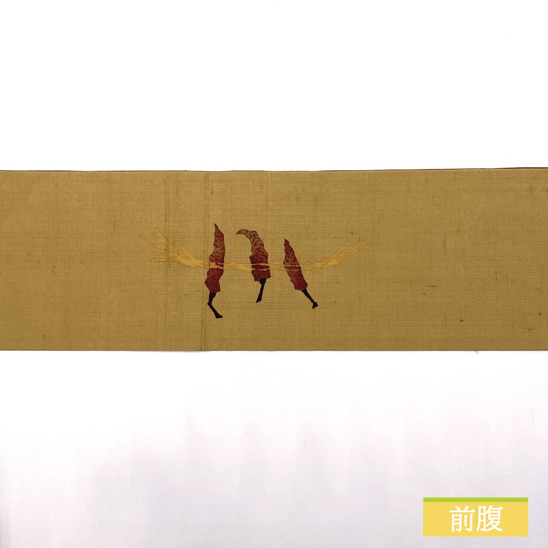 Nagoya Obi Straw Color (Mugiwarairo) Tsumugi Fabric Dyed Obi Vegetables Obi Length 404cm Pure Silk S Rank Pointed Pattern Casual Gradient Style 1124007412499 Nagoya Made