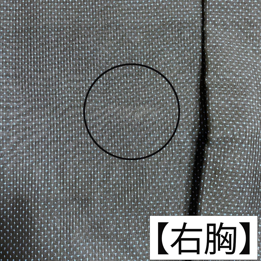 男物 正絹 Sランク 身丈140cm 裄丈67.5cm  大島紬 蚊絣 袷 黒系 1119002272410