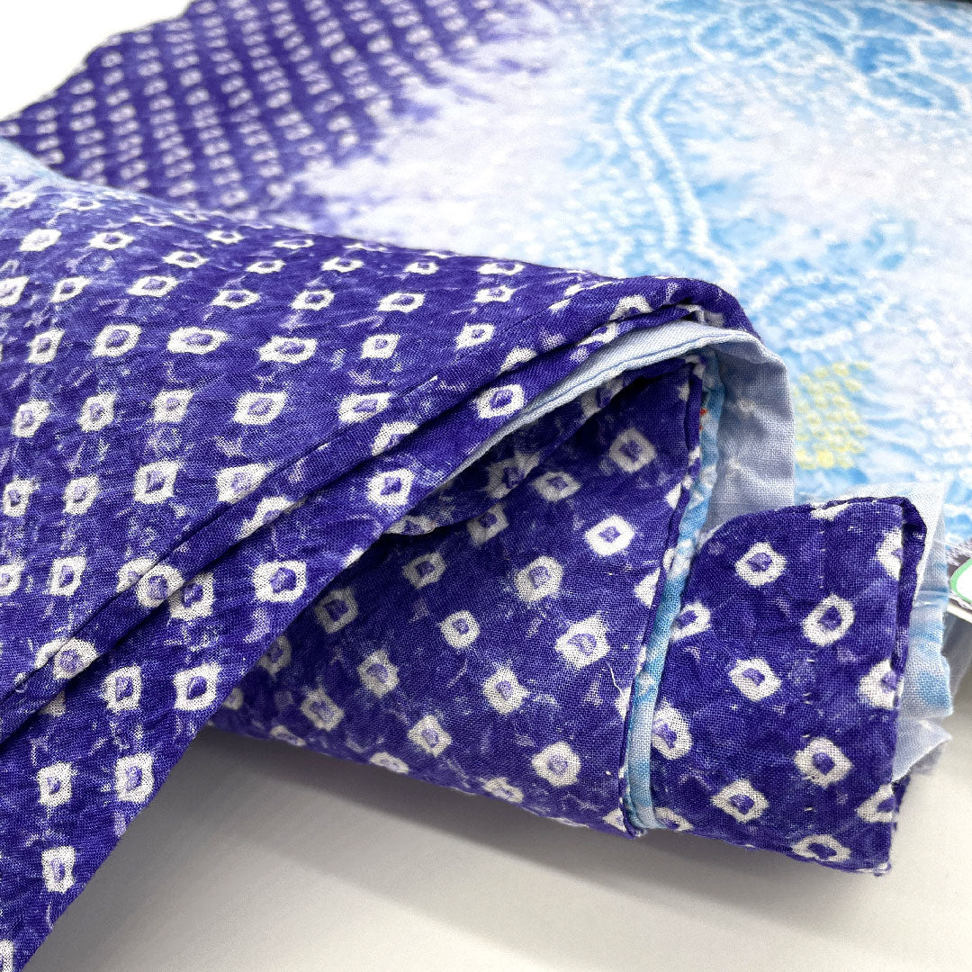 (New) Yukata Arimatsu Narumi Honshibori Length 163cm Sleeve length 68cm Flower pattern Kanoko shibori cotton NEW rank Single layer Length 163cm Purple 1118000711417