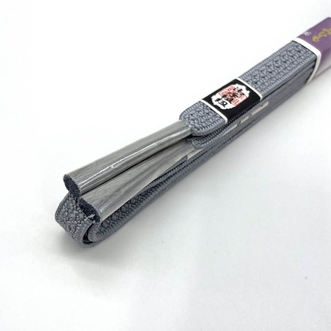 （新古品） 帯締め・帯揚げセット 正絹 NEWランク 鉛色（なまりいろ） 水銀色（すいぎんいろ） 喪服用 長さ約169cm 幅約1.4cm フォーマル グレー系 1141000211322