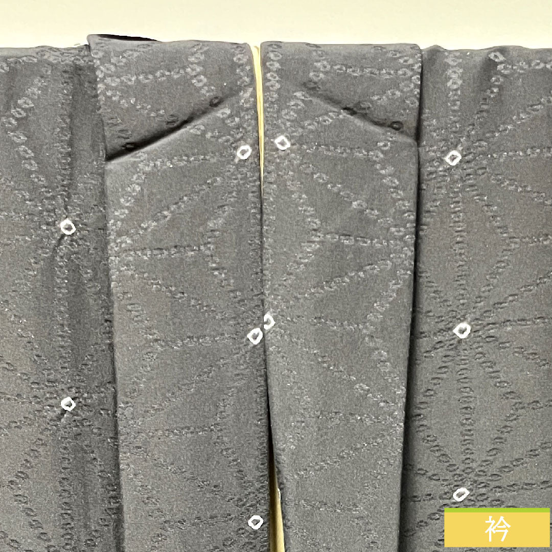 羽織 正絹 身丈95cm 裄丈66.5cm 麻の葉 Sランク 袷 黒系 1117000942910