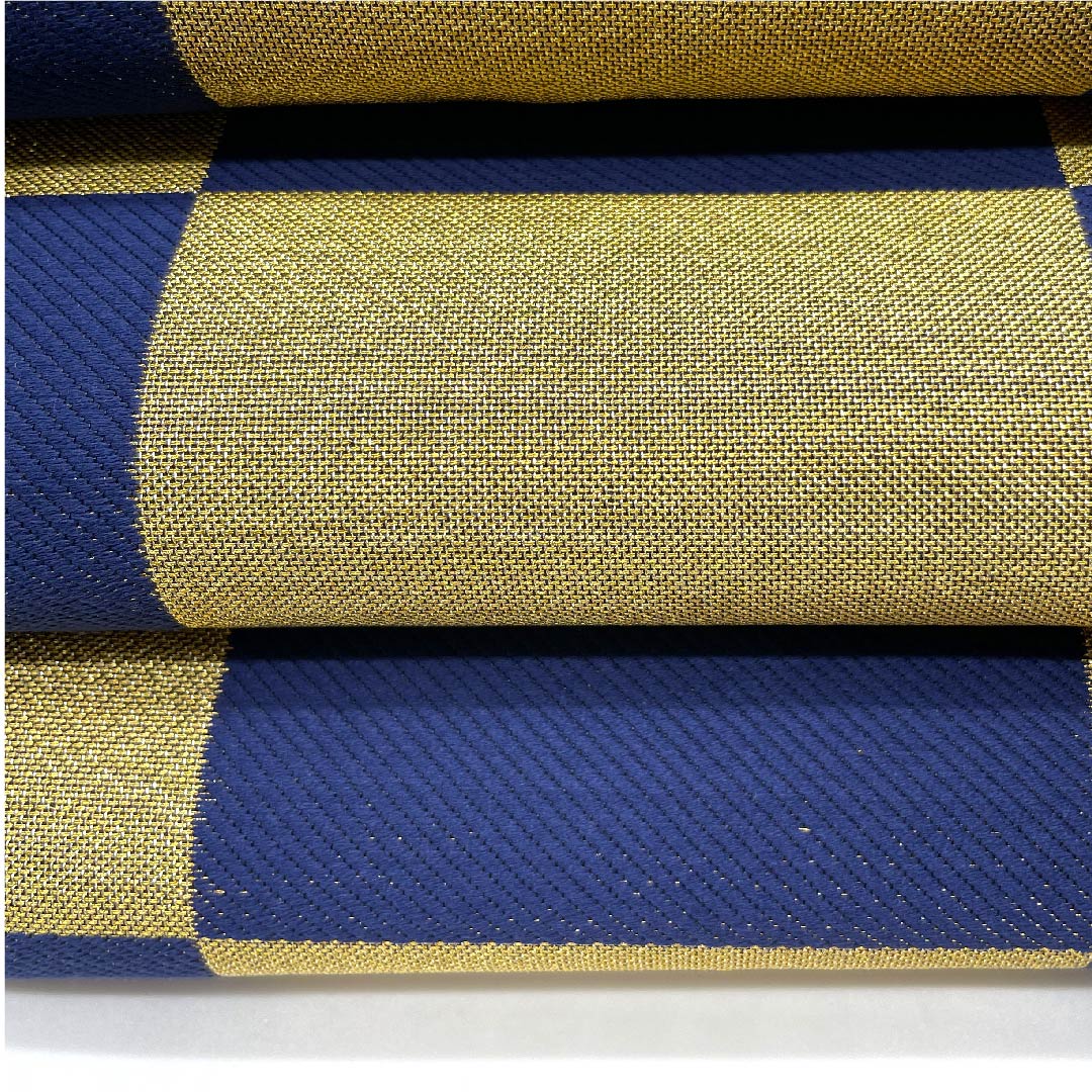 袋帯 金色 振袖用 市松 帯丈440cm 正絹 Aランク 六通 フォーマル 金系 1123006313321