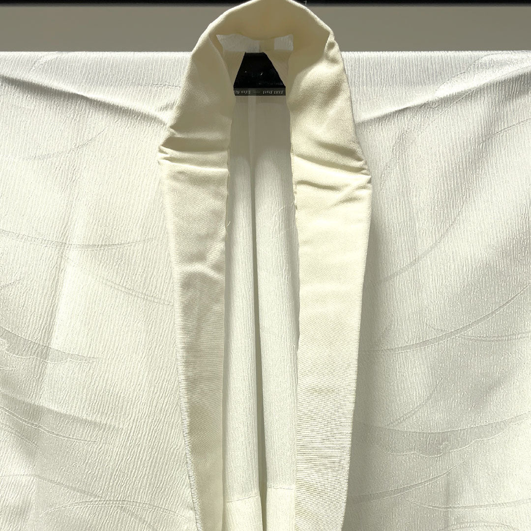 長襦袢 正絹 身丈123cm 裄丈65cm 単衣  フォーマル 露芝  Sランク 白系 1129000512111