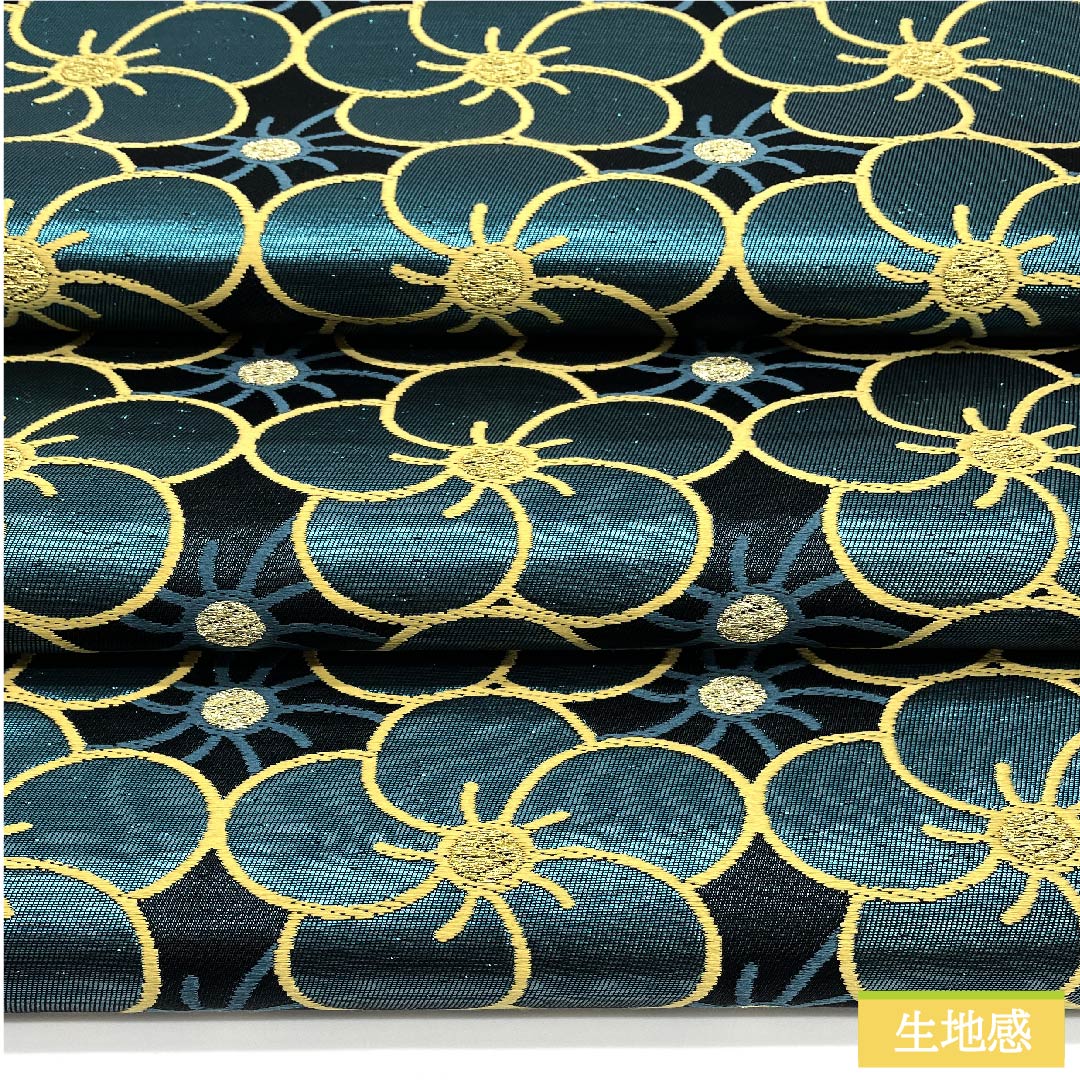 袋帯 正絹 納戸色（なんどいろ） 繭姫 ねじり梅 市松 帯丈448cm Sランク 六通 フォーマル 黒系 1123011692310