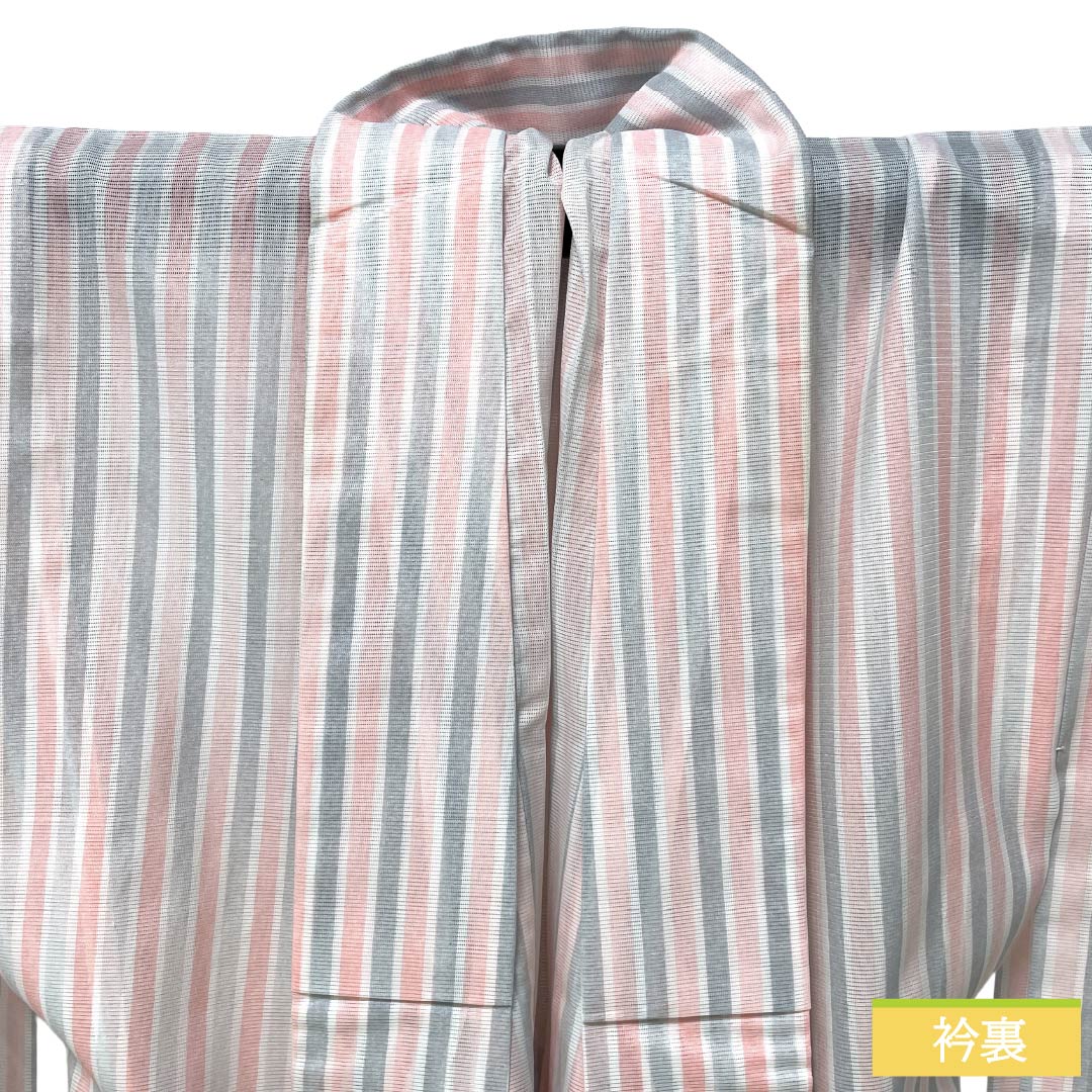 小紋/美品/絽/生成/紅葉/夏/仕立上がり/適応身長150～157㎝/7445 リサイクル着物】夏物 ポリエステル 小紋 Aランク 身丈156cm 裄丈62.5