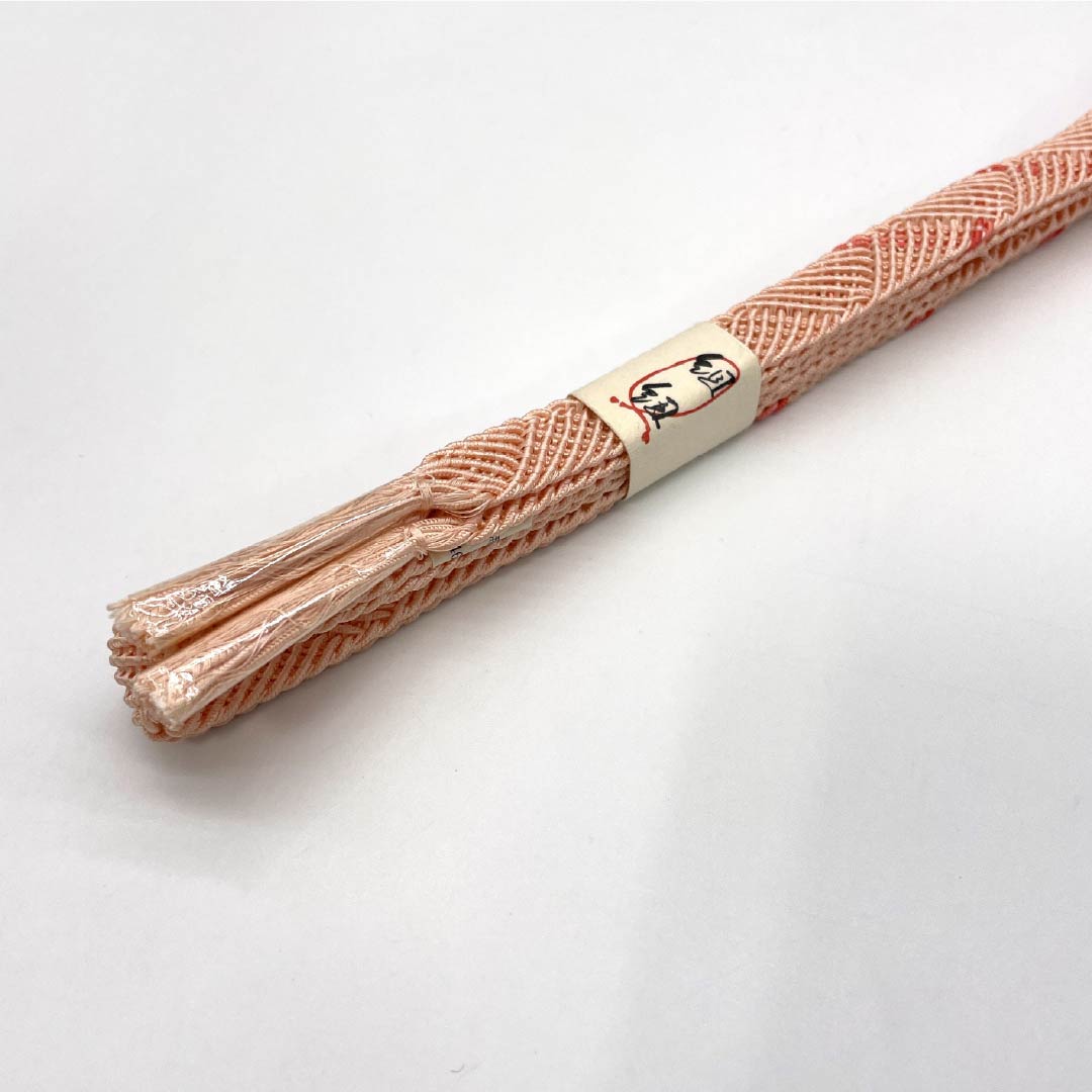 （新古品） 帯締め・帯揚げセット 正絹 NEWランク 鮭色（さけいろ） 薄肉色（うすにくいろ） 東雲色（しののめいろ） 夏物 長さ約164cm 幅約1.6cm セミフォーマル 橙系 1141000261326