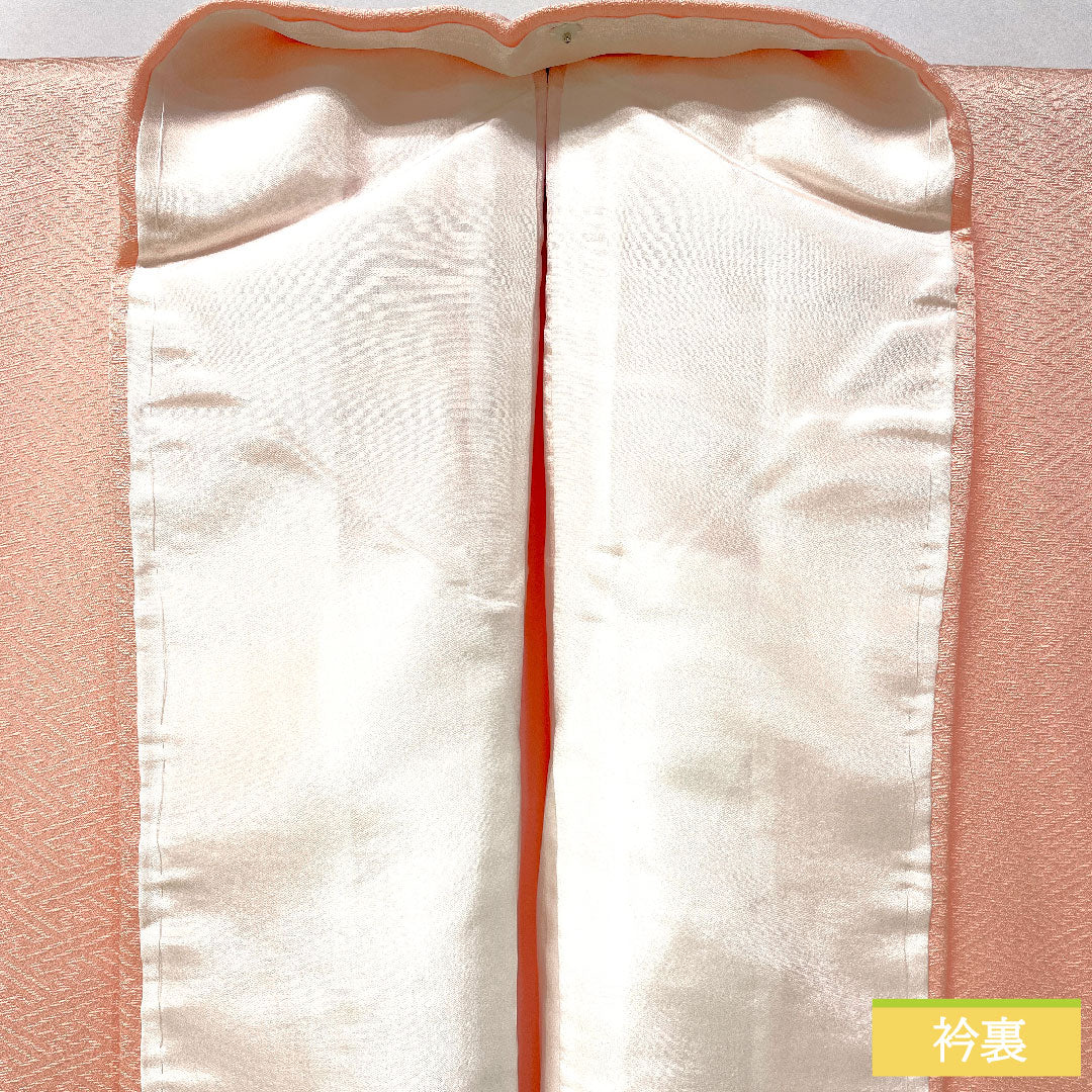 色無地 正絹 身丈160cm 裄丈64cm 紗綾形 袷 Aランク ピンク系 1114001963413