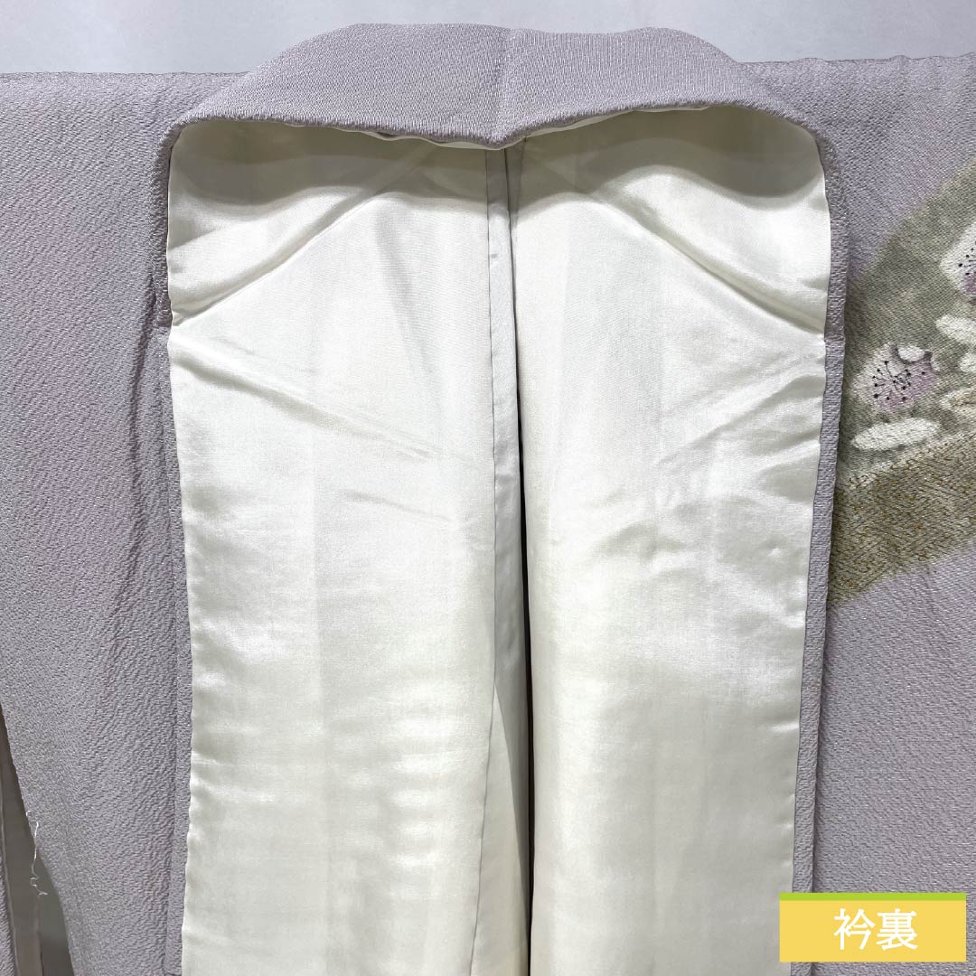 訪問着 正絹 Aランク 袷 身丈151.5cm 裄丈62cm 霞色（かすみいろ） 京友禅 辻ヶ花 紫系 1112006793220