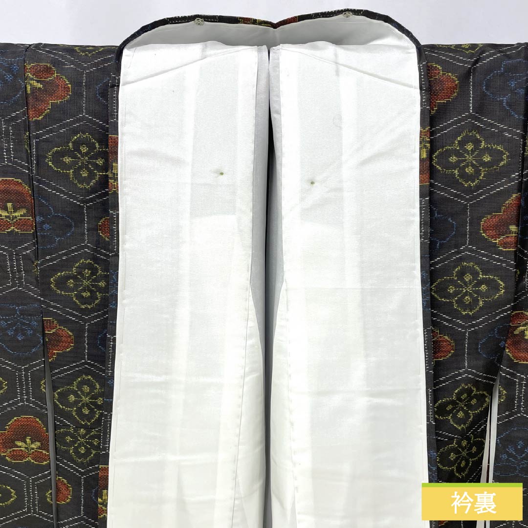 リサイクル着物】紬 正絹 Aランク 身丈160cm 裄丈63cm 村山大島 亀甲