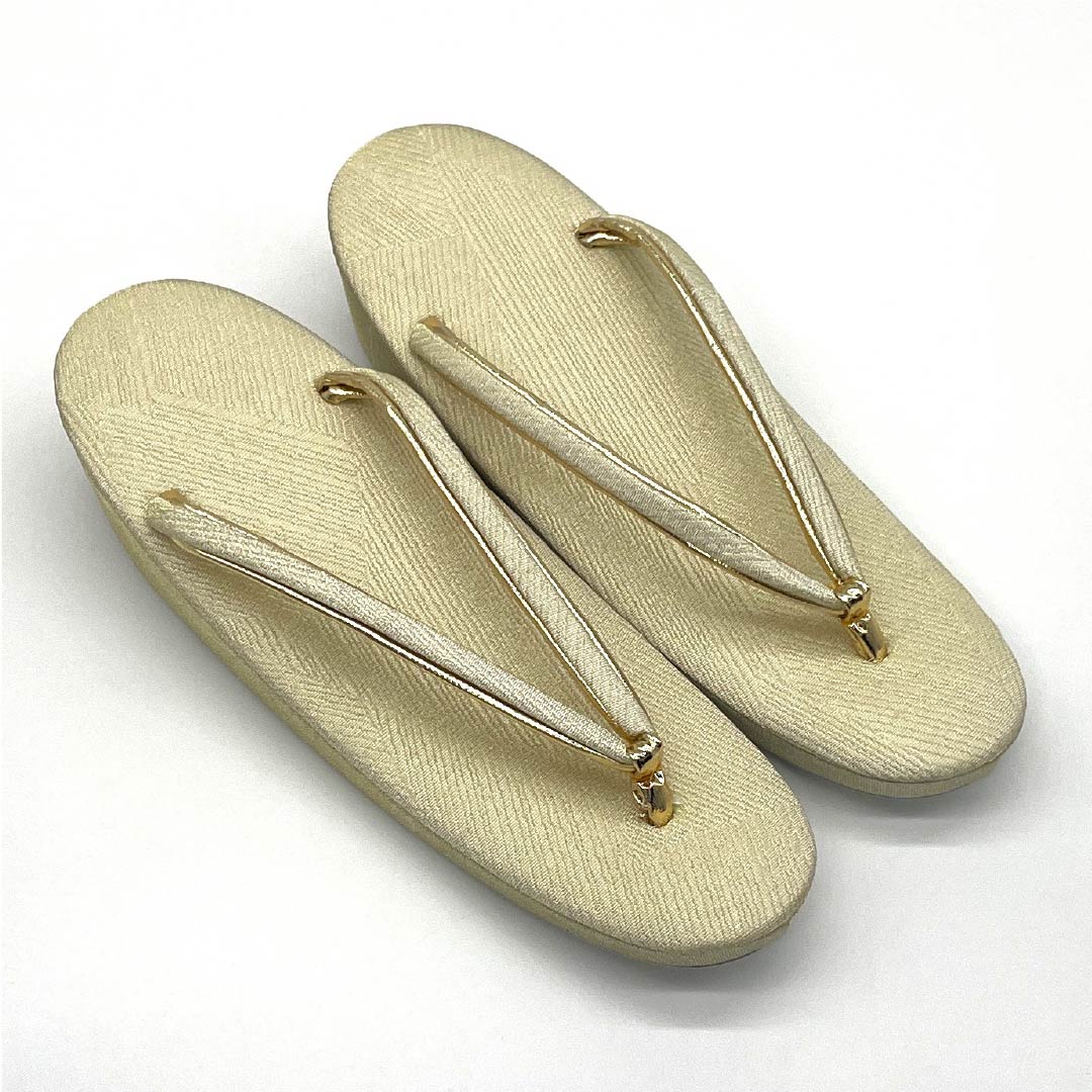 (Like New) Formal Zori and Bag Set, 2-Way, Medium, Gold, Rank B, 1133000274321