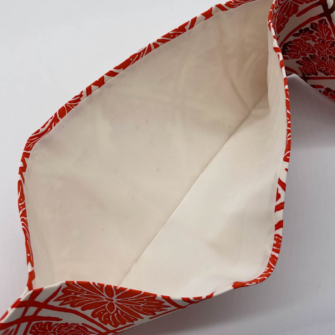 名古屋帯 型染 紅型調模様 繋ぎ菱 帯丈359cm 正絹 Aランク 全通 カジュアル 白系 1124006573311 名古屋仕立て