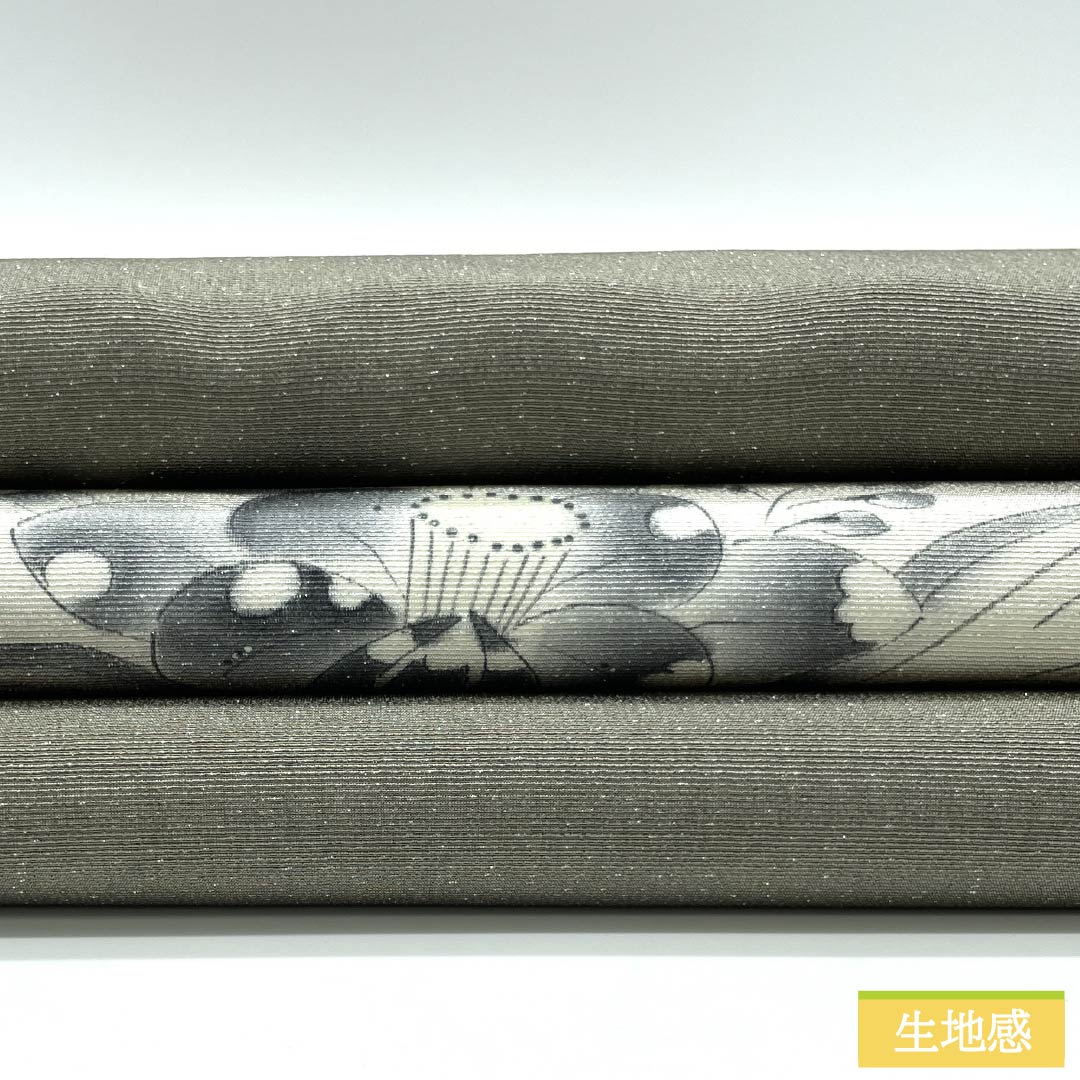 袋帯 正絹 利休鼠色（りきゅうねずみいろ） 染め帯 辻ヶ花 帯丈460cm Sランク ポイント柄 セミフォーマル グレー系 1123014972422