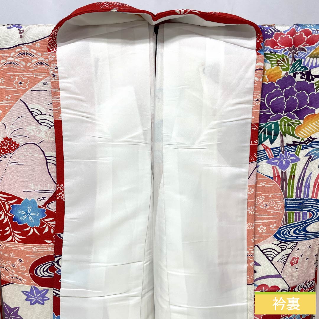 振袖 身丈158cm 裄丈63.5cm 正絹 名品 【中古】 リサイクル着物】振袖 正絹 Sランク 身丈158cm 裄丈63.5cm 袷 京紅型