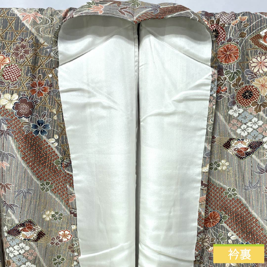 小紋 正絹 Sランク 身丈161cm 裄丈66cm 袷 吉祥文様 しつけ糸付き グラデーション系 1115006472499