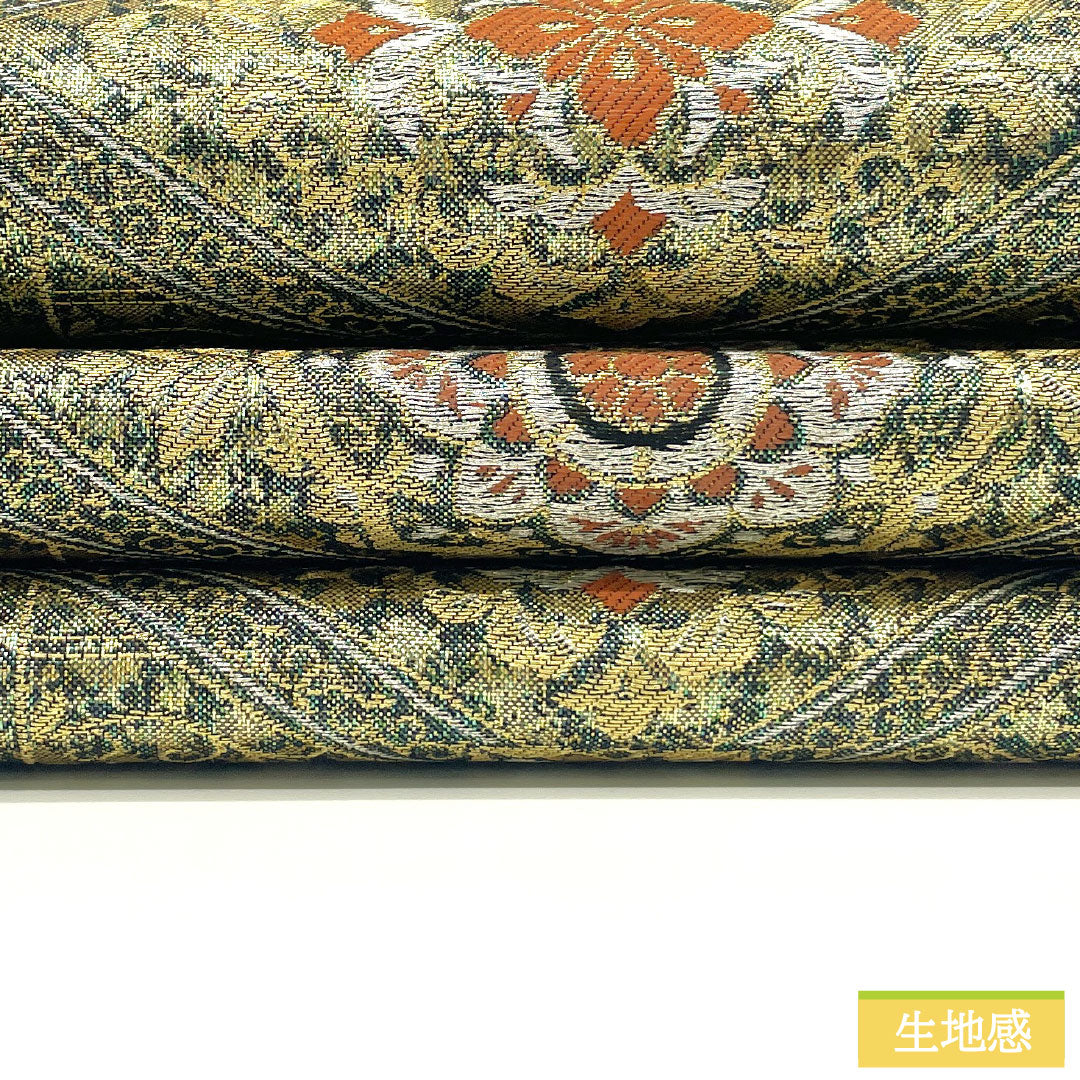 専用帯4638 ●高級 正絹 両面全通 リバーシブル 袋帯 七宝 リサイクル着物】袋帯 正絹 Aランク リバーシブル 西陣織 正倉院華紋