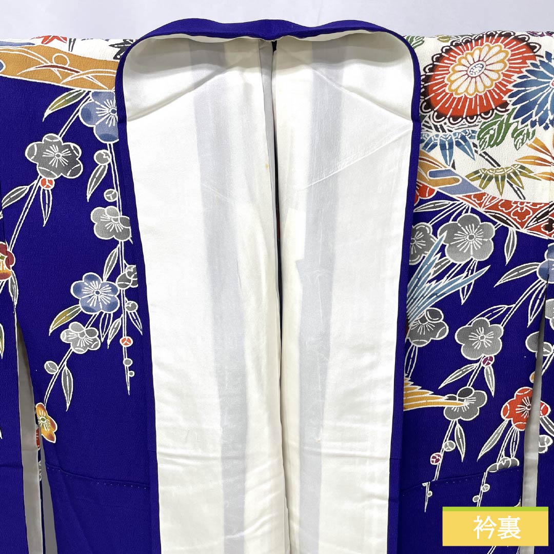 振袖 お仕立て付き 正絹 京友禅 濃紺地 百花繚乱文様柄 新品 hr175t 振袖 お仕立て付き 正絹 京友禅 濃紺地 百花繚乱文様柄 新品 hr175tの