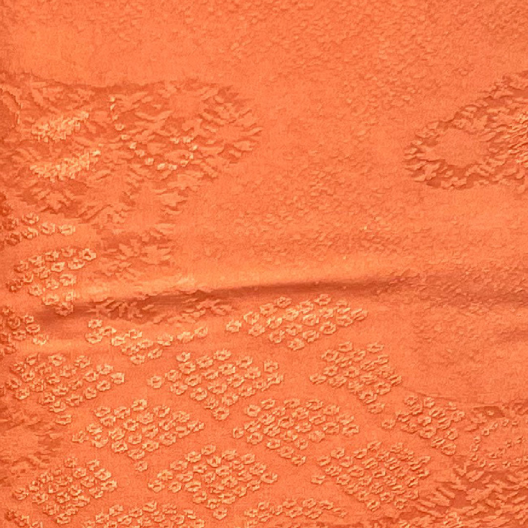 色無地 中紅色 辻ヶ花 剣片喰  身丈155.5cm 裄丈64.5cm 袷  正絹 Sランク 朱系 1114000492316