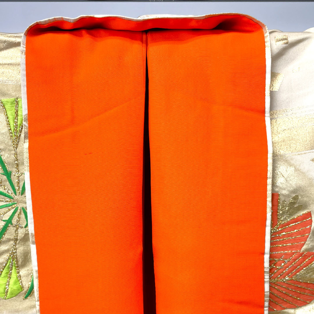 色打掛 身丈184cm  千總 大丸 千歳契松文 金駒刺繡 正絹 Bランク 袷 クリーム系 1110000604915