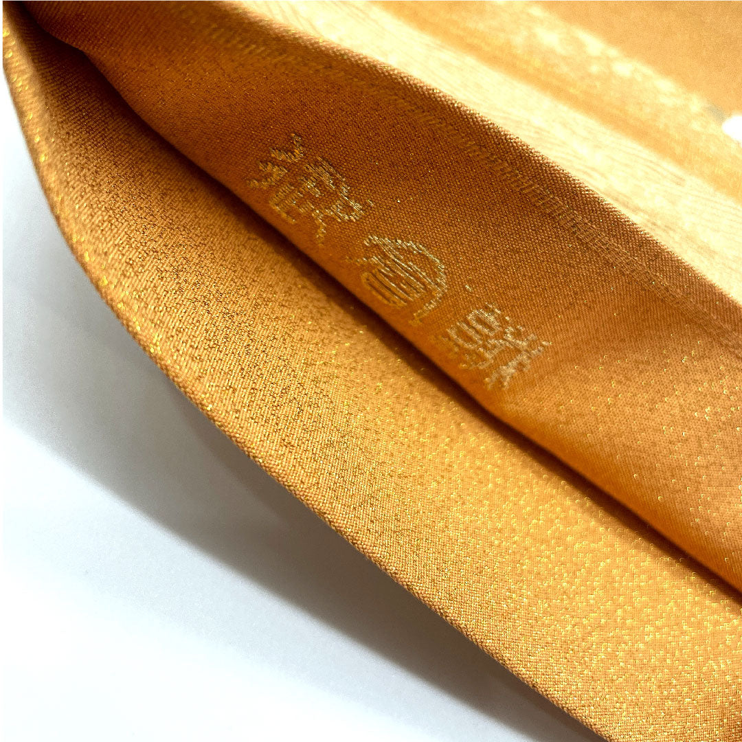 袋帯 小麦色（こむぎいろ） 綴れ地 慶長霞紋 帯丈438cm 正絹 Aランク ポイント柄 フォーマル 朱系 1123005083316