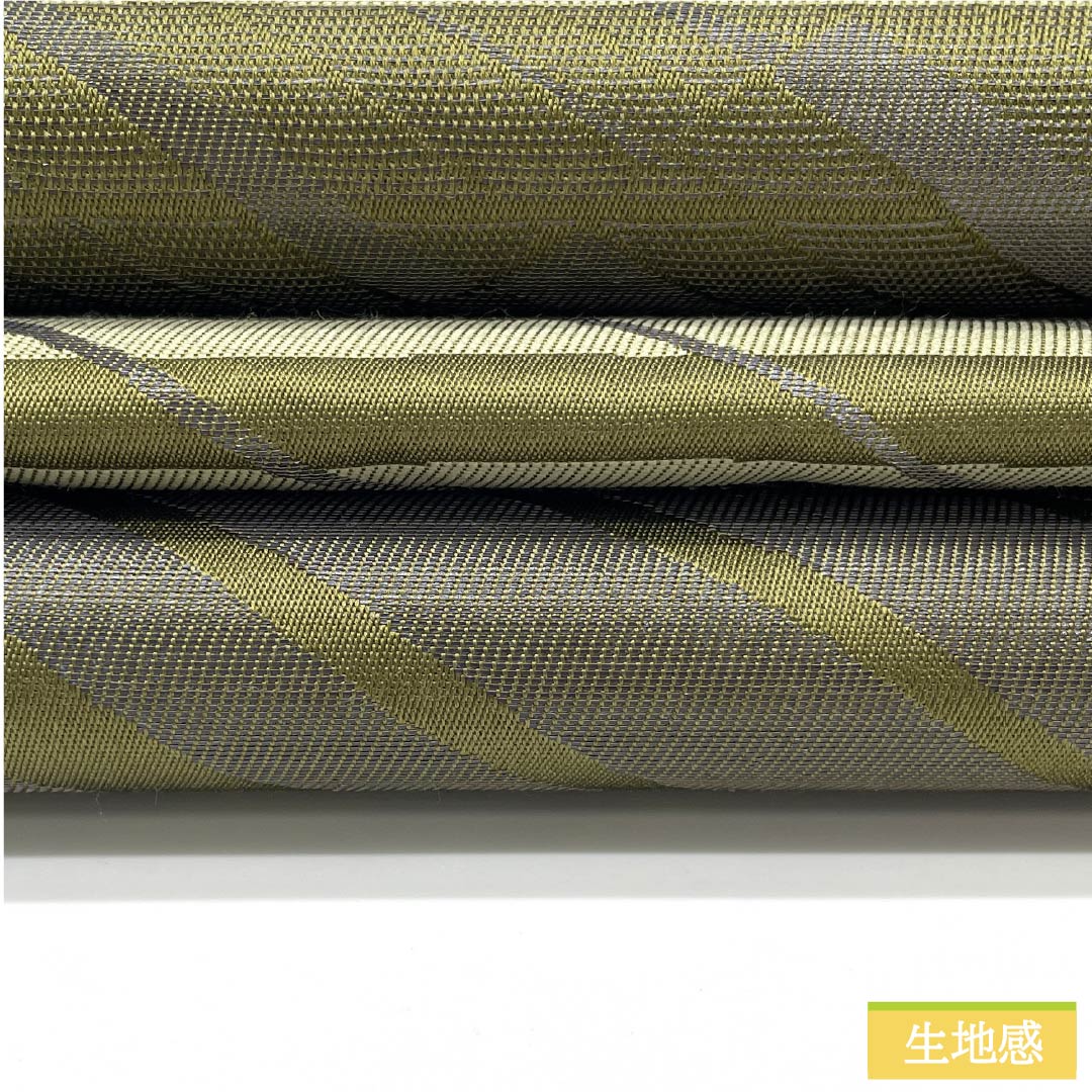 袋帯 正絹 麹塵色（きくじんいろ） 幾何学模様 帯丈432cm Sランク 六通 セミフォーマル 緑系 1123012242319