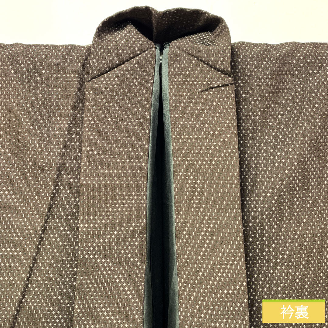 男物 正絹 Aランク 身丈138.5cm 裄丈67.5cm 石板色（せきばんいろ） 蚊絣 しつけ糸付き 袷 紫系 1119001673320