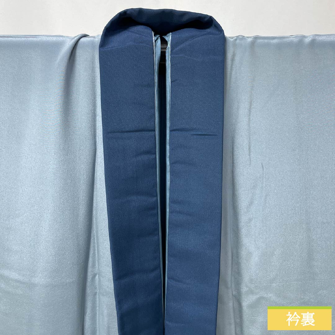 男物長襦袢 正絹 Aランク 身丈137cm 裄丈64.5cm 朧花色（おぼろはないろ） 風景画 単衣 水色系 1140000763324