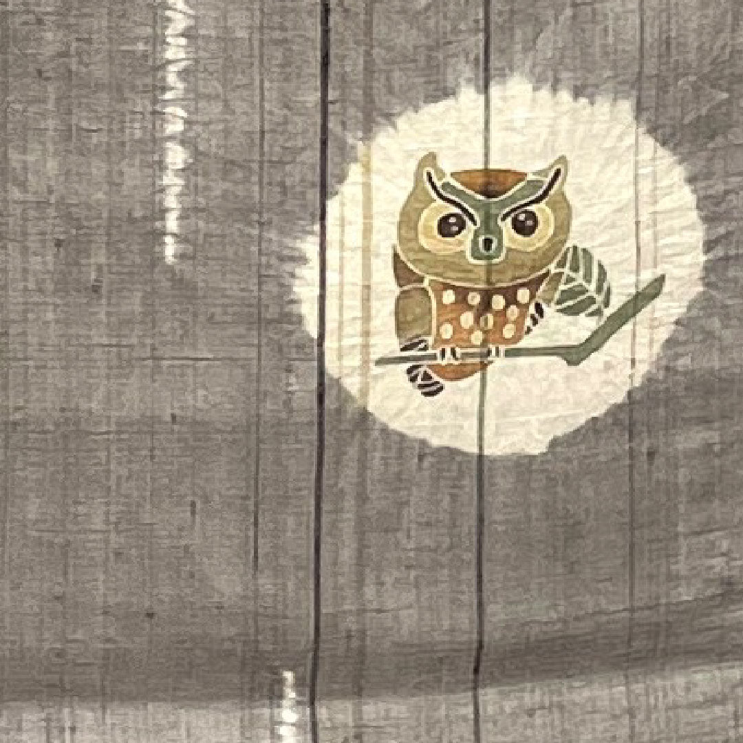 紬 身丈166cm 裄丈67cm 素鼠色 絞り フクロウ 正絹 Sランク 袷 グレー系 1116002022522