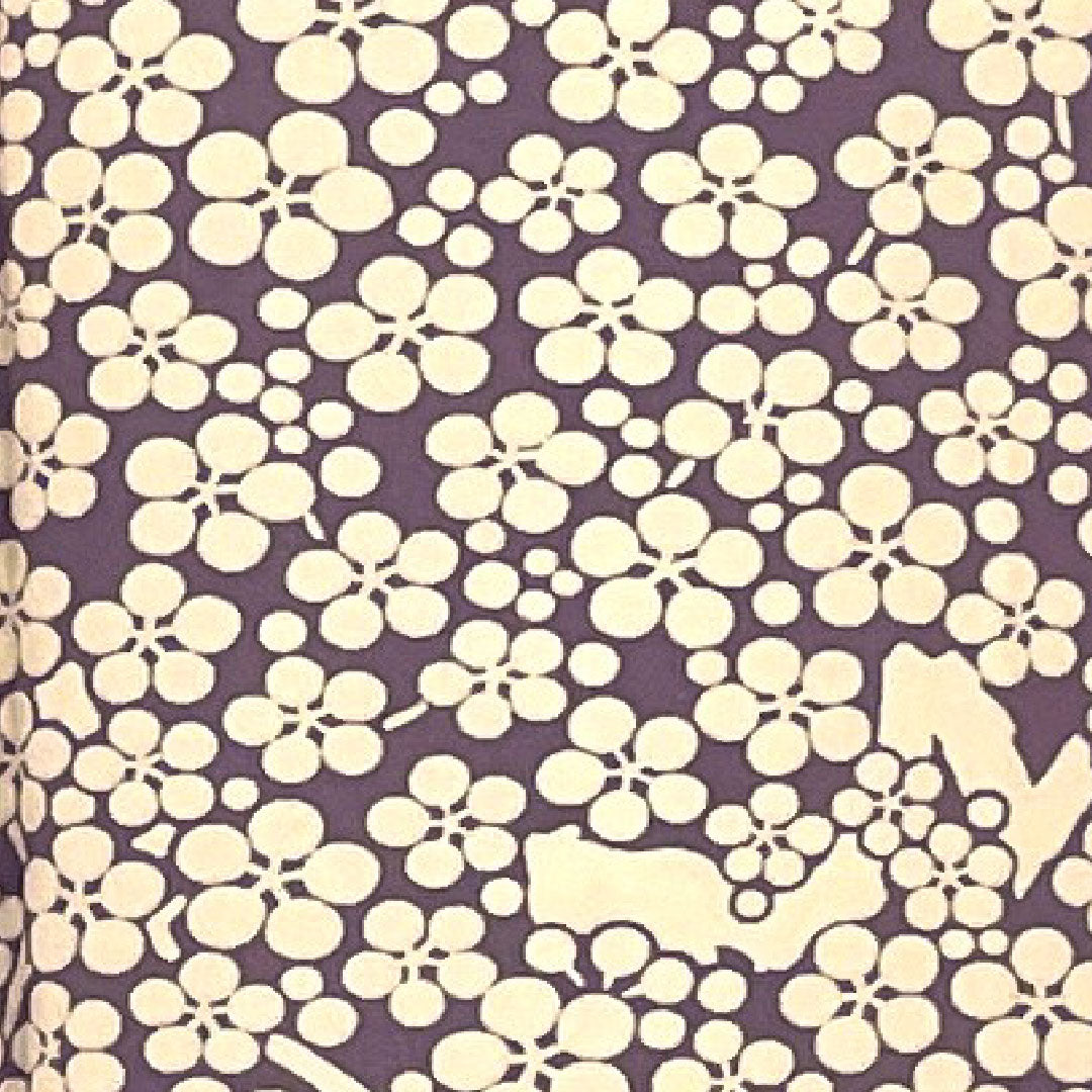 小紋 身丈154cm 裄丈62cm 袷  梅  正絹 Sランク 紫系 1115001492220