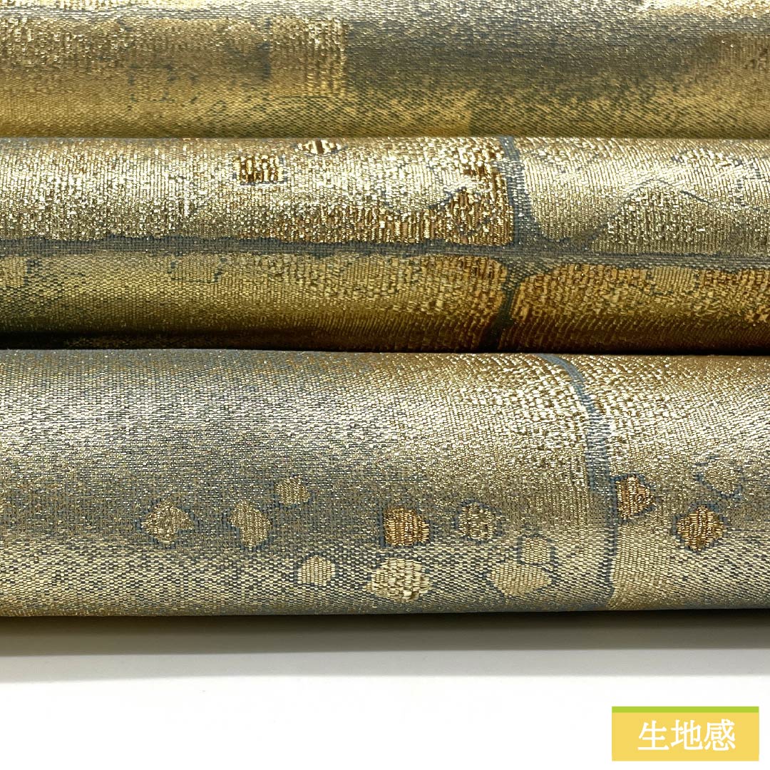袋帯 正絹 水浅葱色（みずあさぎいろ） 留袖用 抽象模様 四角 帯丈440cm Sランク 六通 フォーマル 水色系 1123013472324