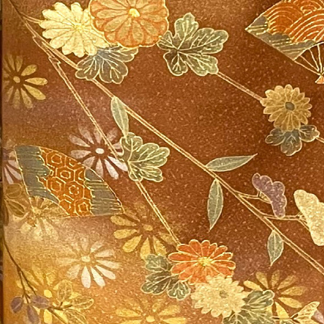 訪問着 袷 身丈161cm 裄丈63cm 唐茶色 金彩加工 菊 正絹 Sランク 茶系 1112001532414