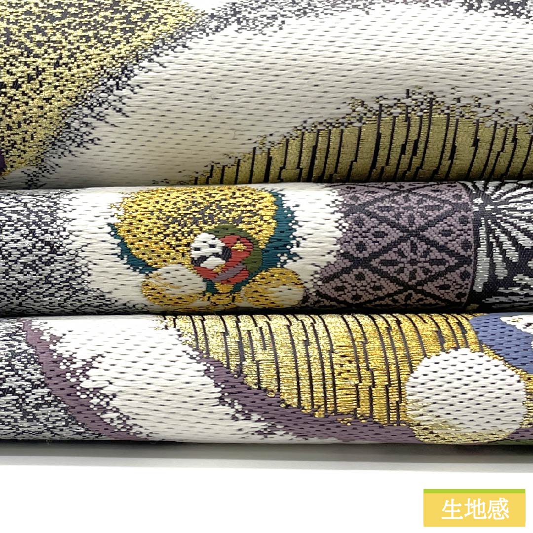 袋帯 正絹 Sランク 銀愁綾錦 留袖用 梅鉢 帯丈454cm 六通 フォーマル 銀系 1123015962422