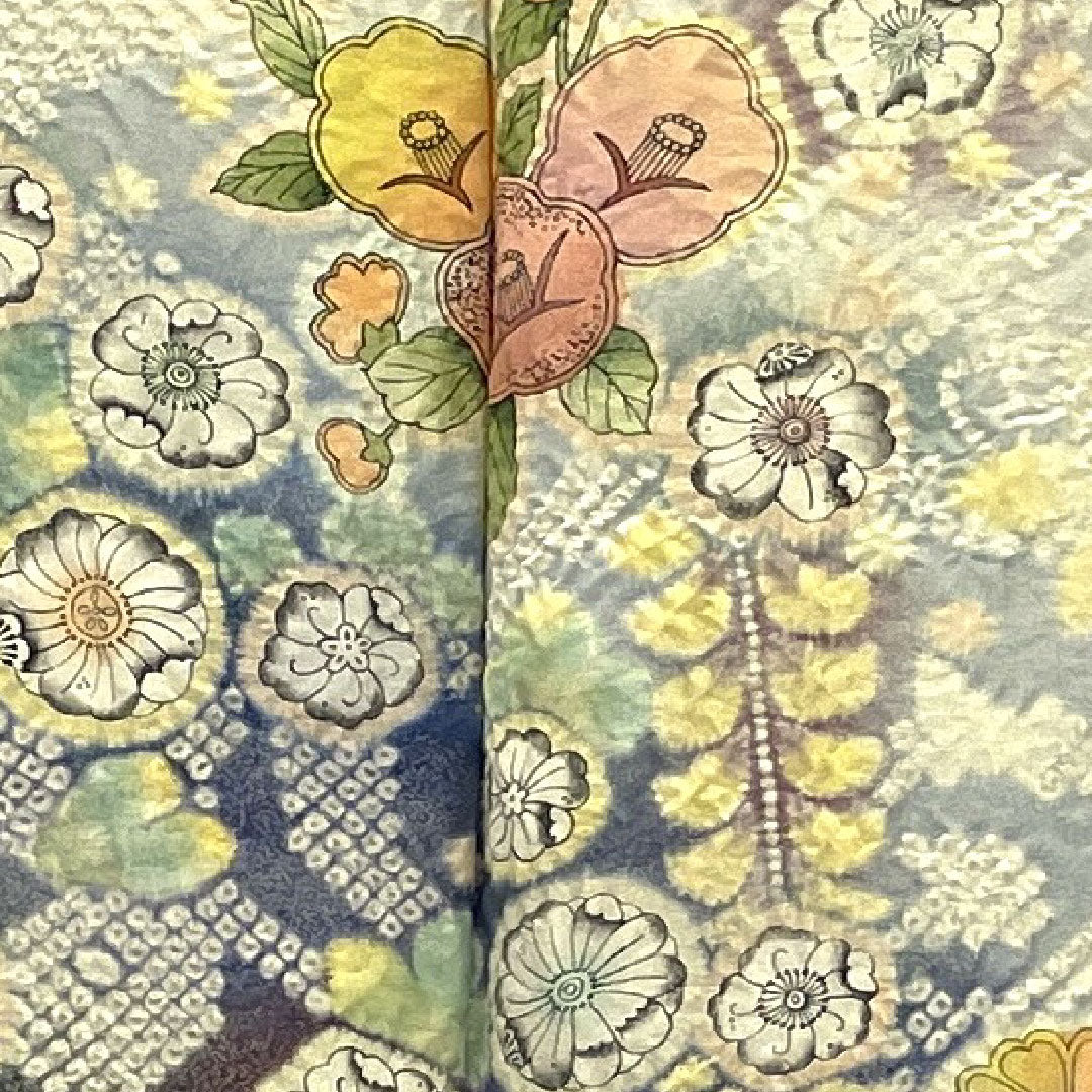 訪問着 袷 身丈159cm 裄丈66cm 辻ヶ花 銀通し 作家物 正絹 Sランク グレー系 1112000532322