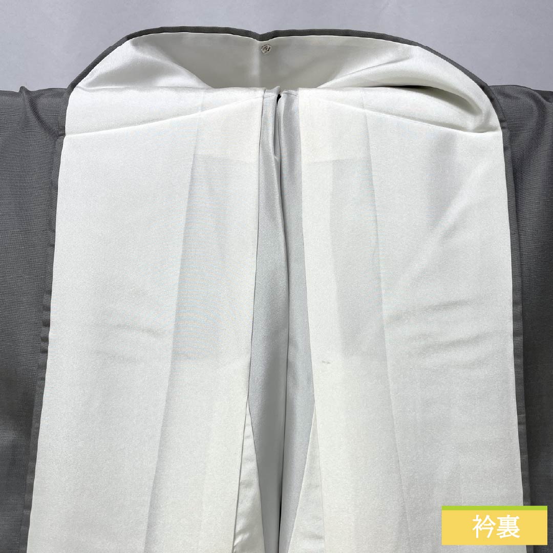 訪問着 正絹 Sランク 袷 身丈158cm 裄丈65cm 素鼠色（すねずいろ） 白山紬 パールトーン加工 ステッチ グレー系 1112006112322