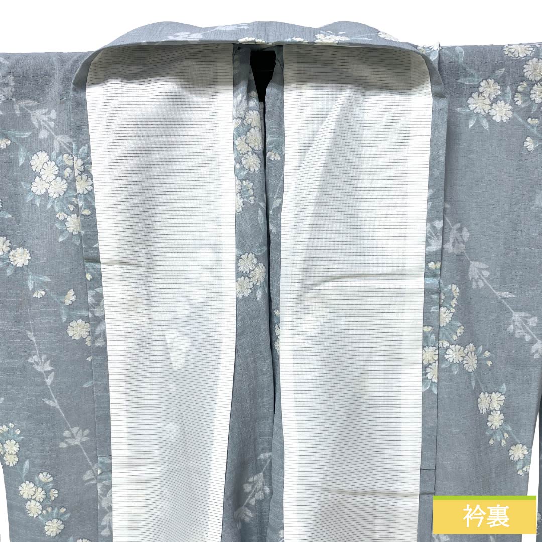 【着物】小紋 夏物 夏 銀糸 薄文 身丈約156cm 裄丈約62.5cm 25z06-3258 kimono-waku_kn-toray-eb