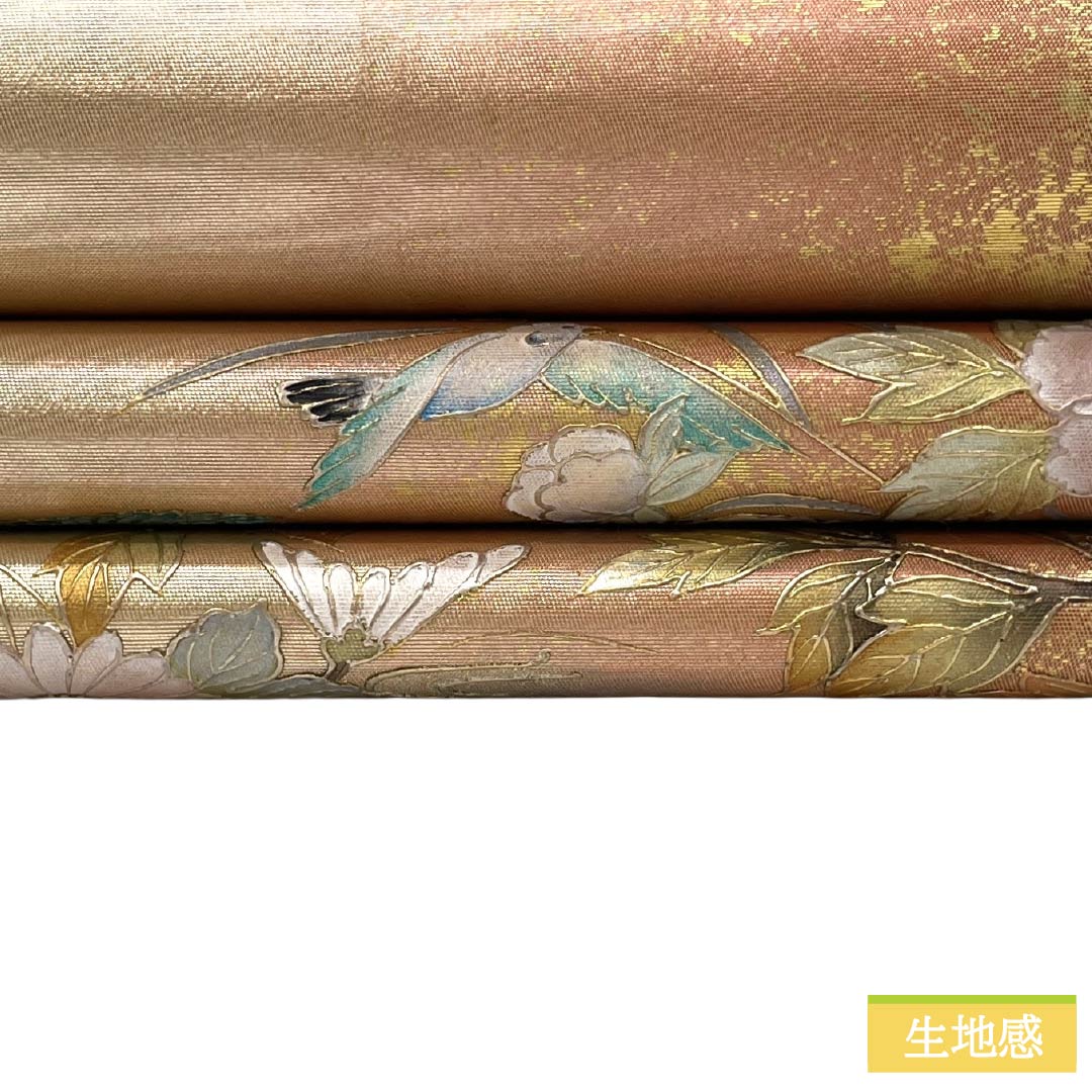 袋帯 正絹 Sランク 螺鈿 金彩加工 陶漆箔 慶長柄 遠州茶色（えんしゅうちゃいろ） 帯丈432cm ポイント柄 フォーマル グラデーション系 1123017782399