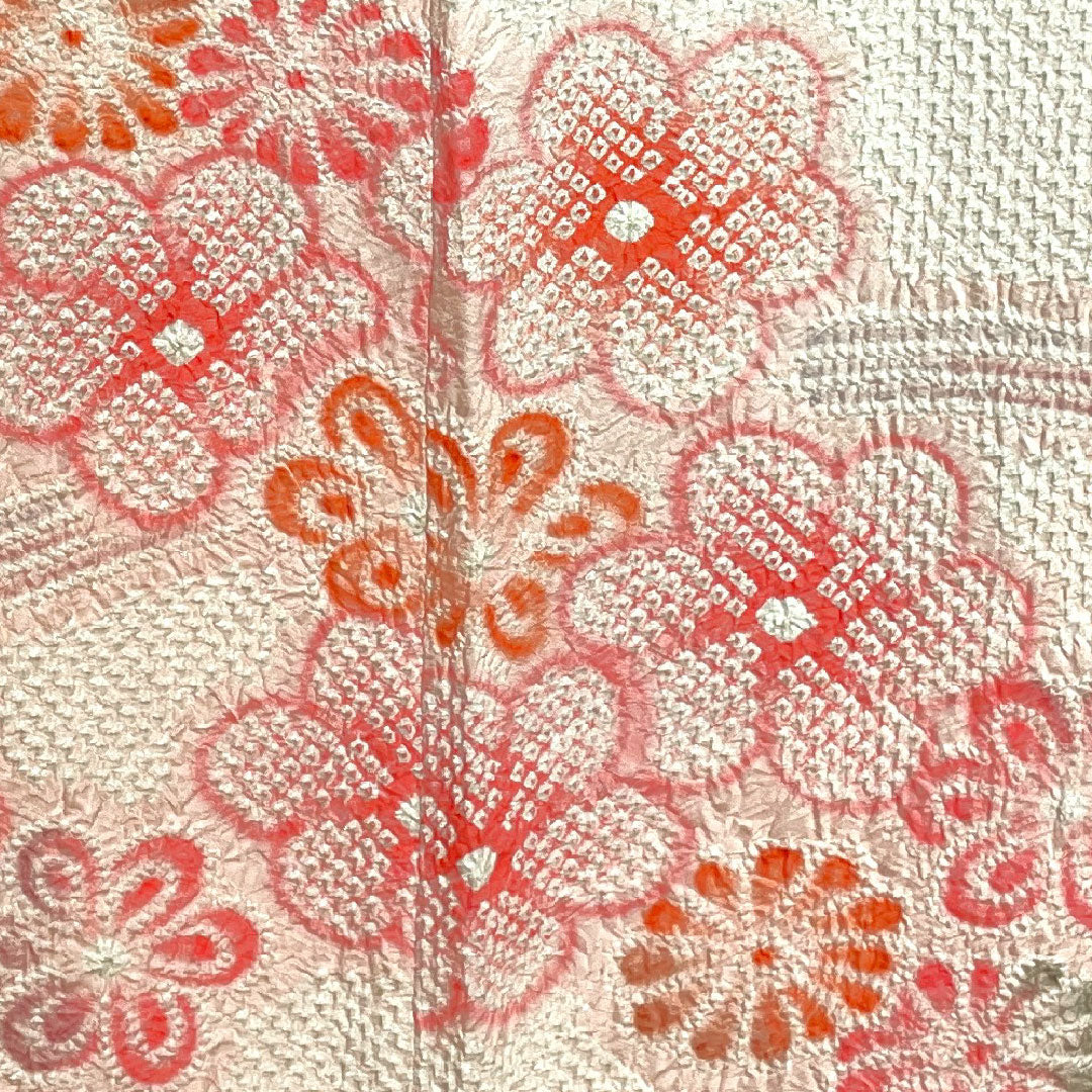 道中着 身丈90.5cm 裄丈63.5cm 曙色 花模様 正絹 Sランク 袷 ピンク系 1117000372913