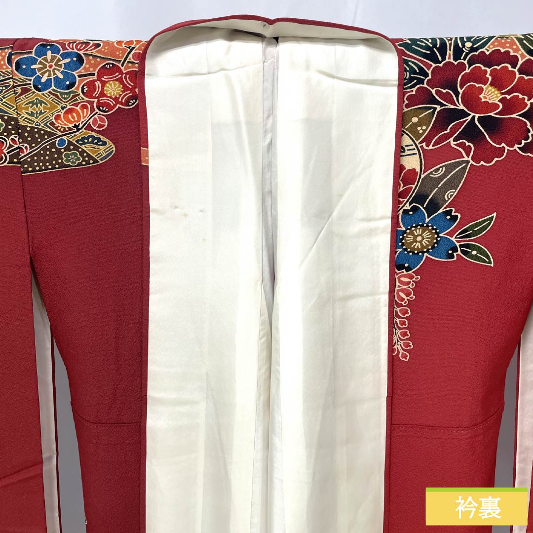 リサイクル着物】振袖 正絹 Aランク 身丈164.5cm 裄丈67.5cm 袷 牛血