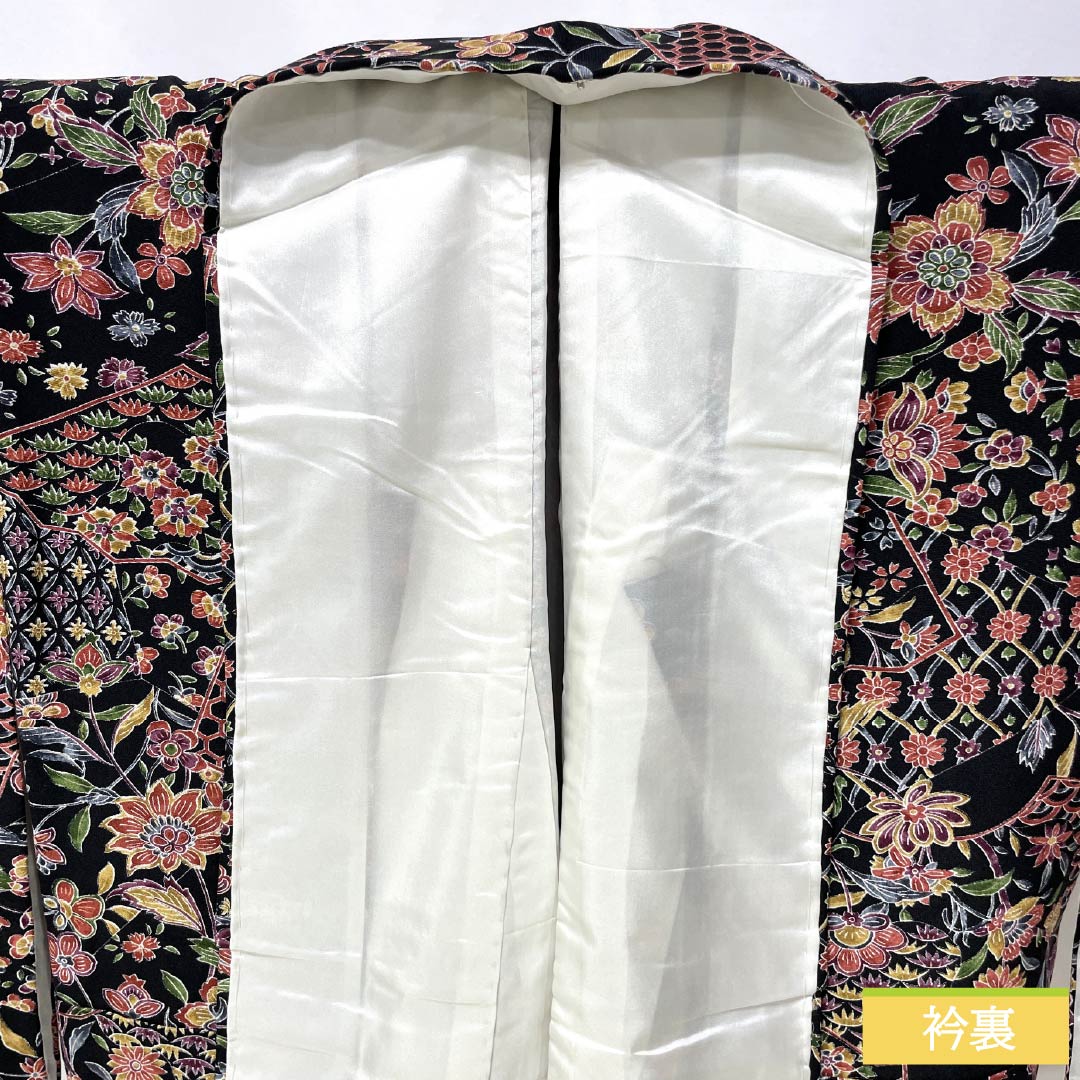 小紋 正絹 Sランク 身丈162cm 裄丈63.5cm 袷 総花 黒系 1115007172410