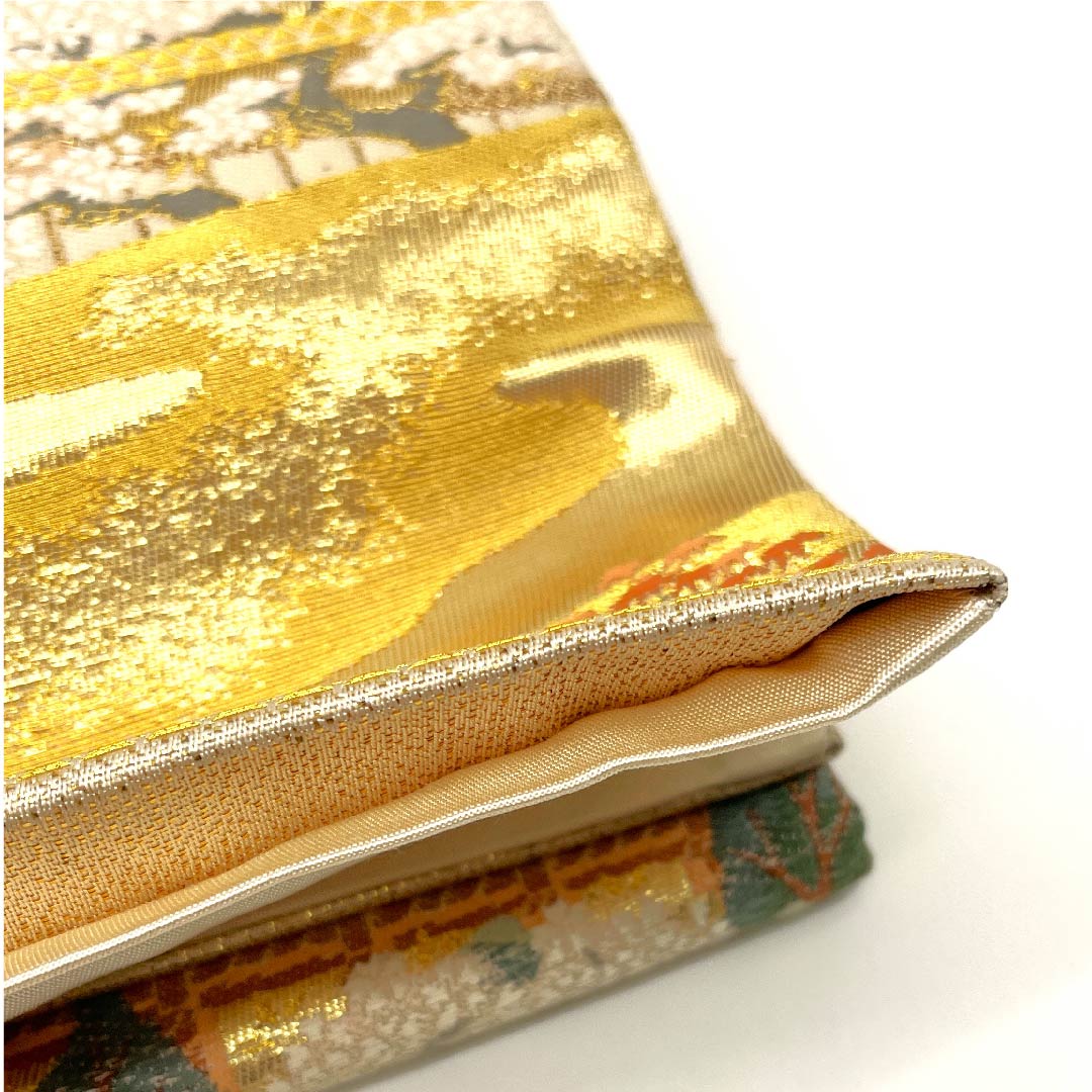 袋帯 金色 時代人物模様 帯丈440cm 正絹 Aランク 六通 フォーマル 金系 1123003133321