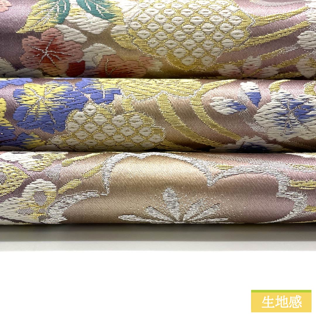 袋帯 正絹 振袖用 花おぼろ 桜 帯丈446cm Sランク 六通 フォーマル グラデーション系 1123013452399